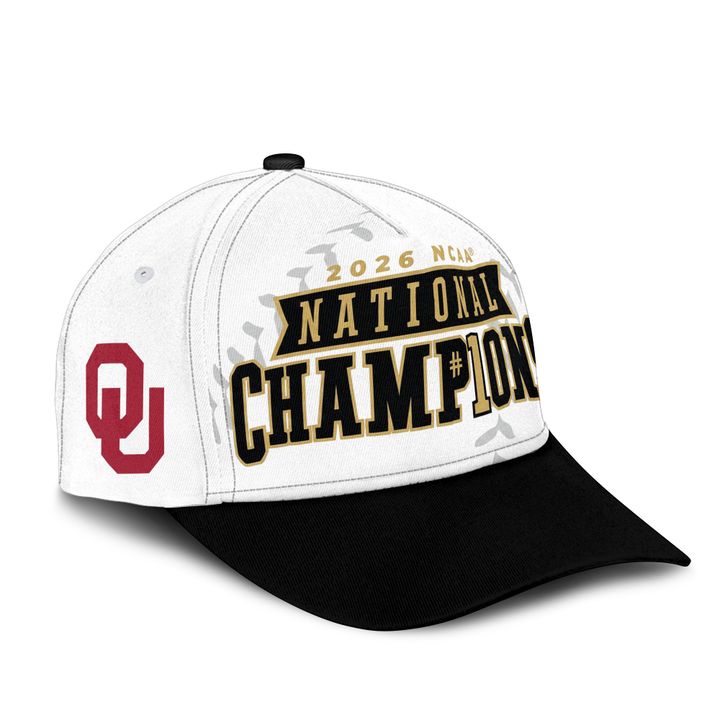 Oklahoma Sooners Unisex 2026 NCAA Baseball Men's College World Series Champions Locker Room Hat - White/Black