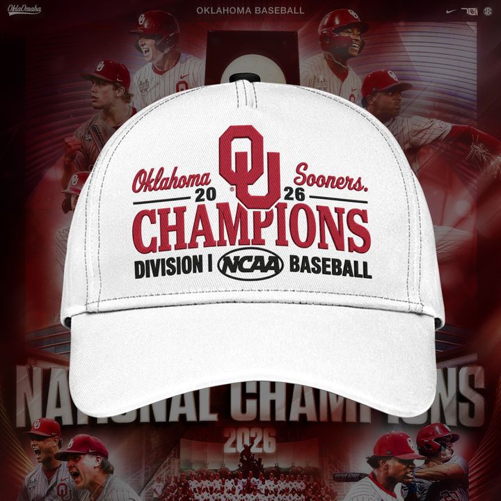 Oklahoma Sooners '47 2026 NCAA Baseball Men's College World Series Champions Clean Up Adjustable Hat - White