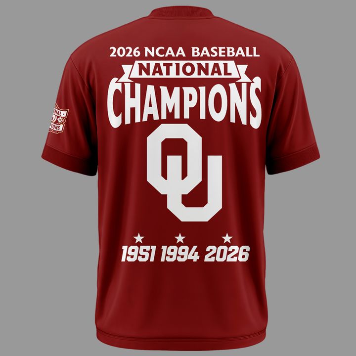 Oklahoma Sooners Champion 2026 Baseball Men's College World Series Champions Locker Room T-Shirt