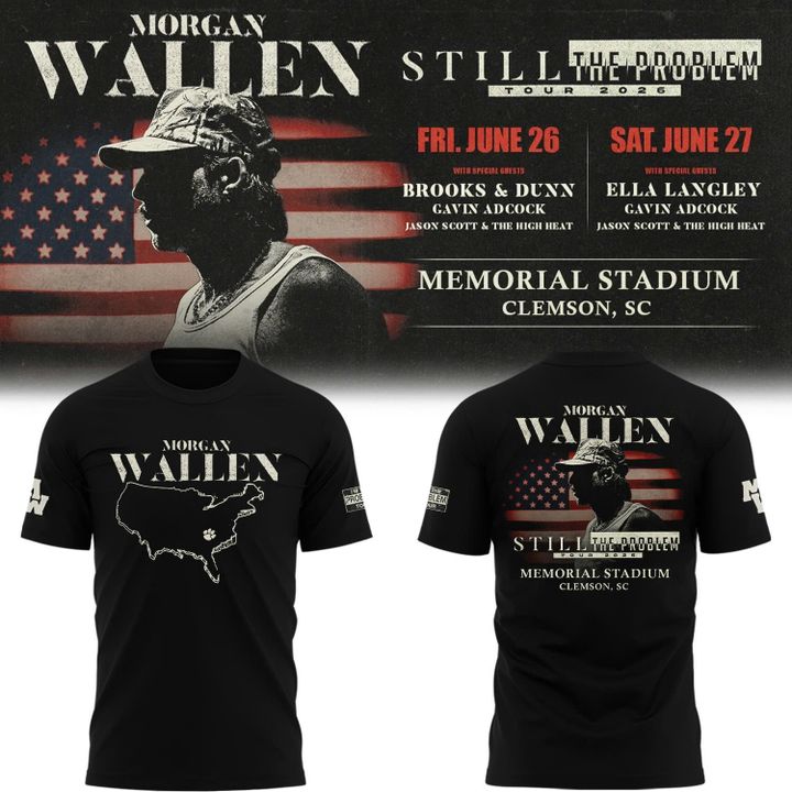 Clemson Tigers x Morgan Wallen 2026 Still The Problem Tour T-Shirt v3