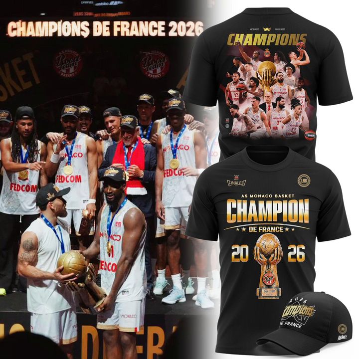AS Monaco Basket 2026 French League Champions T-shirt(v1)