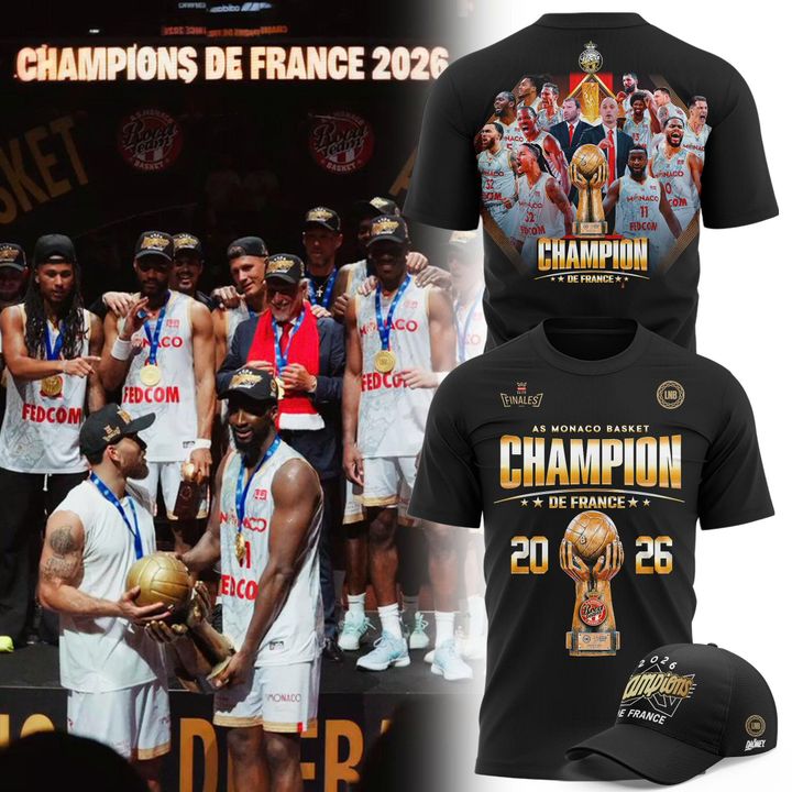 AS Monaco Basket 2026 French League Champions T-shirt(v2)