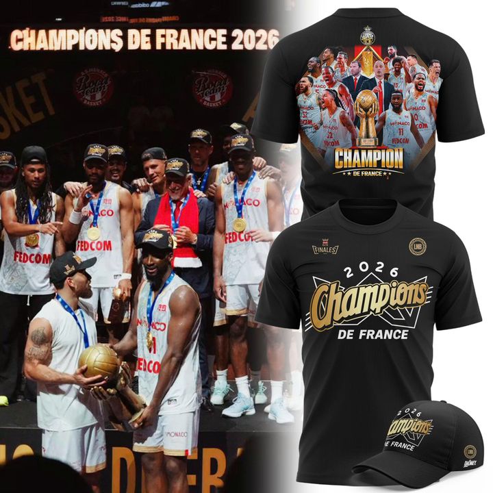 AS Monaco Basket 2026 French League Champions T-shirt(v4)