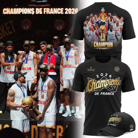 AS Monaco Basket 2026 French League Champions T-shirt(v4)