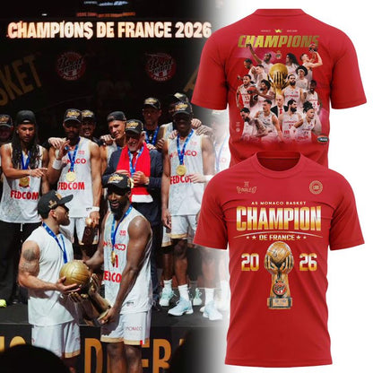 AS Monaco Basket 2026 French League Champions T-shirt(v5)