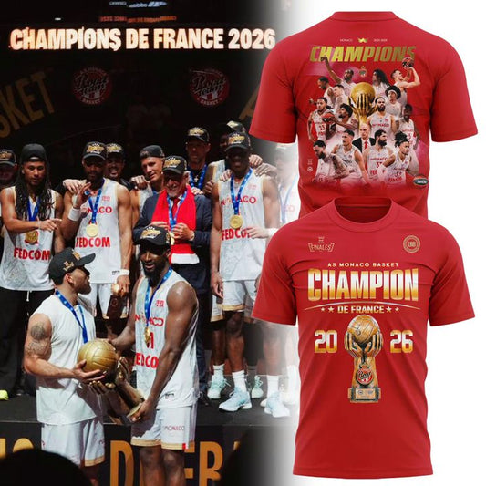 AS Monaco Basket 2026 French League Champions T-shirt(v5)