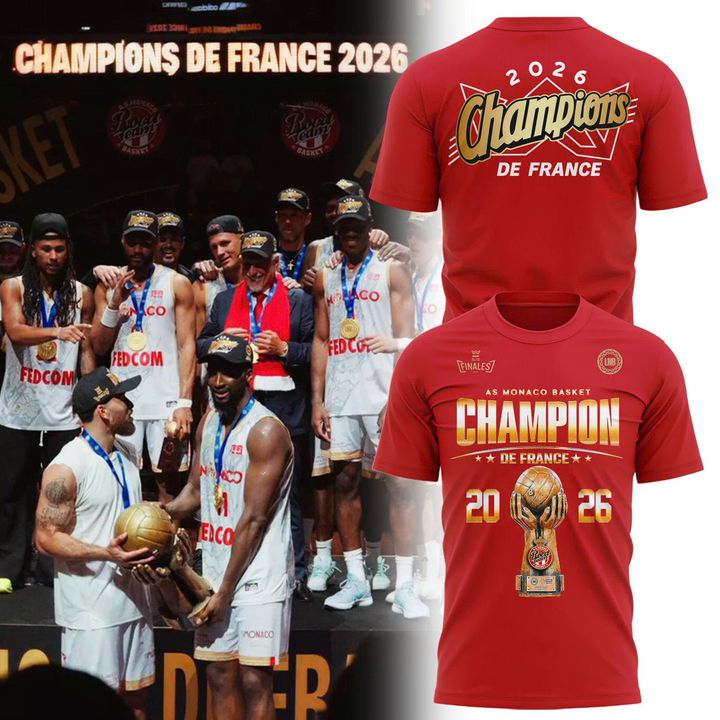 AS Monaco Basket 2026 French League Champions T-shirt(v7)