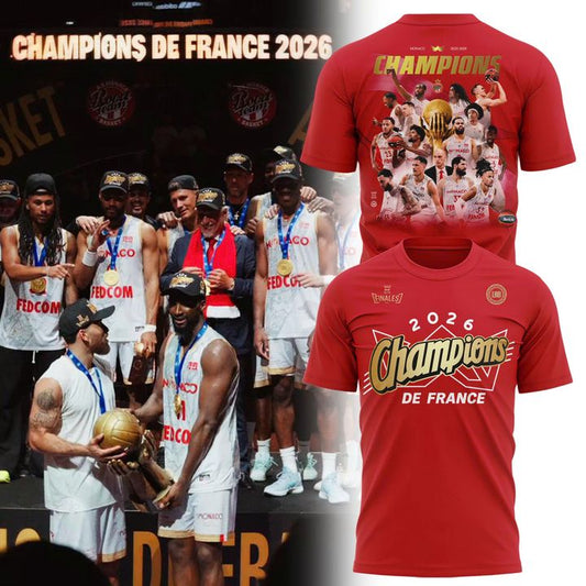 AS Monaco Basket 2026 French League Champions T-shirt(v9)