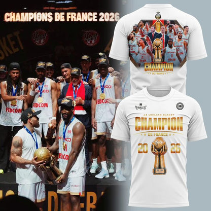AS Monaco Basket 2026 French League Champions T-shirt(v13)