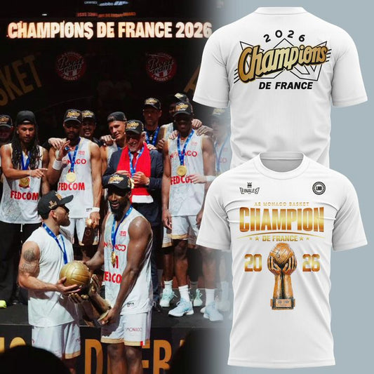 AS Monaco Basket 2026 French League Champions T-shirt(v14)