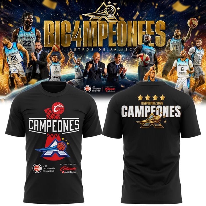 Astros de Jalisco 2026 CIBACOPA Champions Basketball T-Shirt(v8)