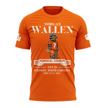 Limited edition Morgan Wallen tour Clemson Memorial Stadium 2026 - Tshirt