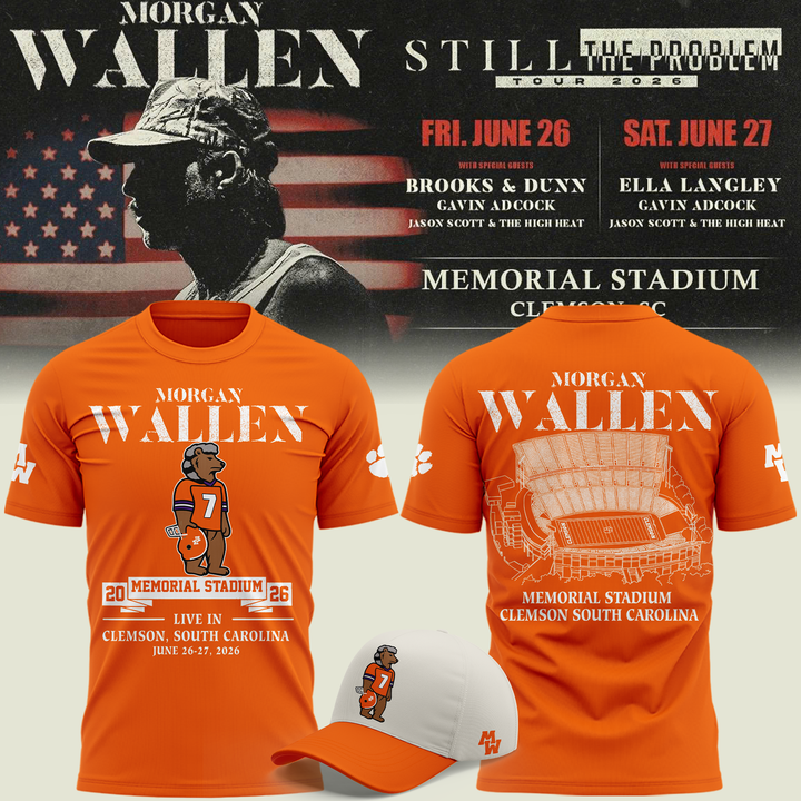 Limited edition Morgan Wallen tour Clemson Memorial Stadium 2026 - Tshirt