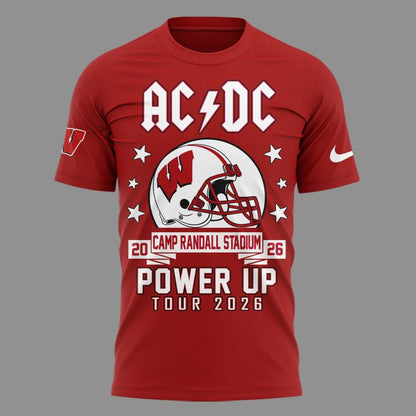 01. AC/DC x Wisconsin Badgers Football - Power Up Tour 2026 T-Shirt