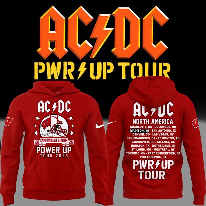 04. Perfect Hoodie AC/DC x Wisconsin Badgers Football - Power Up Tour 2026 Hoodie
