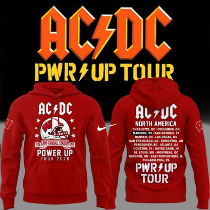 04. Perfect Hoodie AC/DC x Wisconsin Badgers Football - Power Up Tour 2026 Hoodie