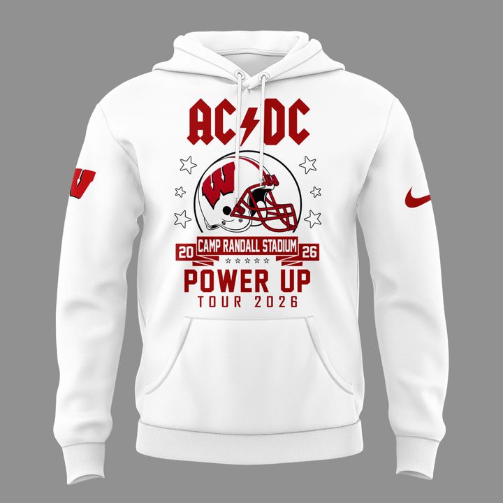 10. Limited Hoodie AC/DC x Wisconsin Badgers Football - Power Up Tour 2026 Hoodie