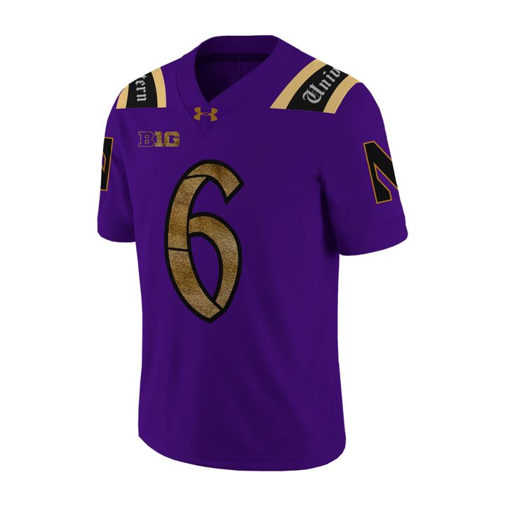 Northwestern Wildcats Purple & Gold Player Football Jersey – Purple - Custom Name and Number