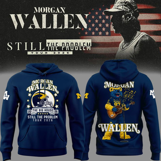 Hoodie Morgan Wallen x Michigan Wolverines Football - Still The Problem Tour 2026 Hoodie