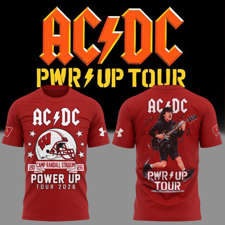 09. Special Edition AC/DC x Wisconsin Badgers Football - Power Up Tour 2026 T-Shirt