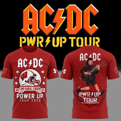 09. Special Edition AC/DC x Wisconsin Badgers Football - Power Up Tour 2026 T-Shirt