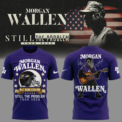 06. Limited Edition Morgan Wallen x Baltimore Ravens - Still The Problem Tour 2026 T-Shirt