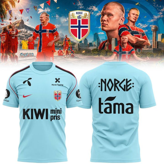 Norway National Team Norge Tine Training Jersey - Mint Blue & Black Sponsor