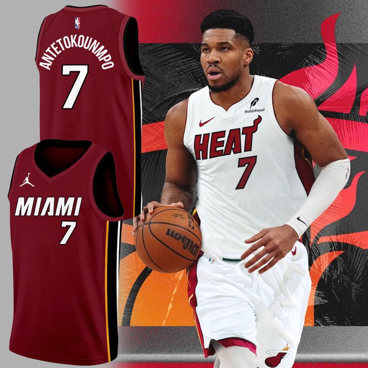 Giannis Antetokounmpo Miami HEAT Red Jersey