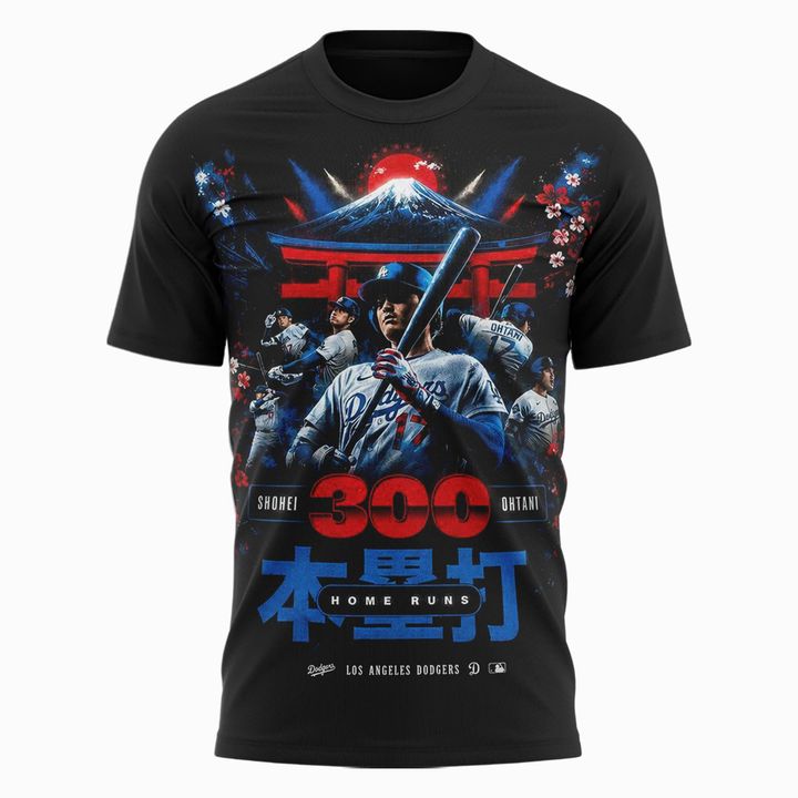 大谷翔平 日本人初 MLB通算300本塁打記念 限定デザインTシャツ
