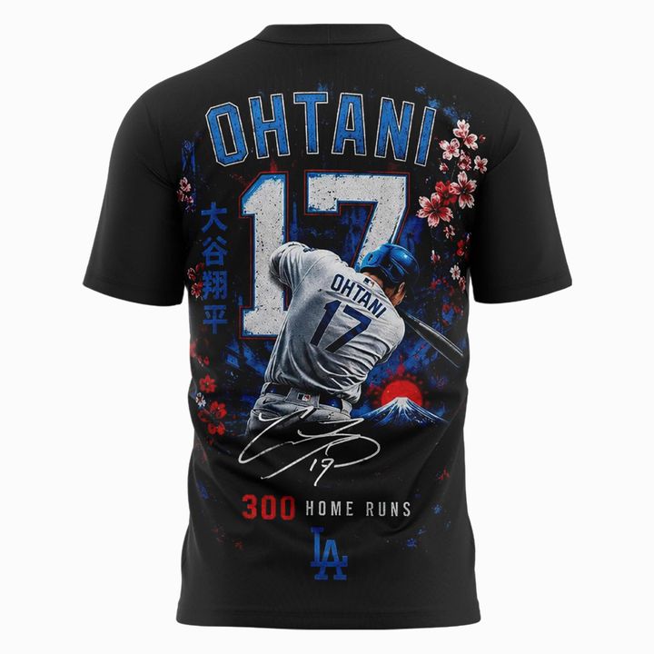 大谷翔平 日本人初 MLB通算300本塁打記念 限定デザインTシャツ