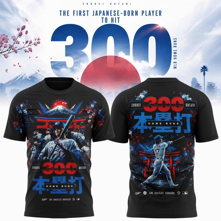 大谷翔平 日本人初300本塁打達成 メモリアルTシャツ