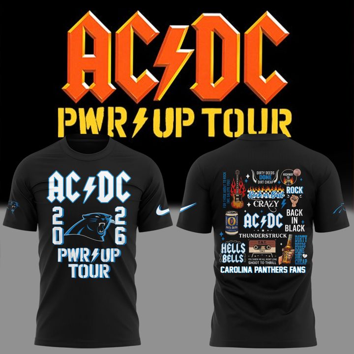 01.3. New Shirt Carolina Panthers x AC/DC - Power Up Tour 2026 T-Shirt