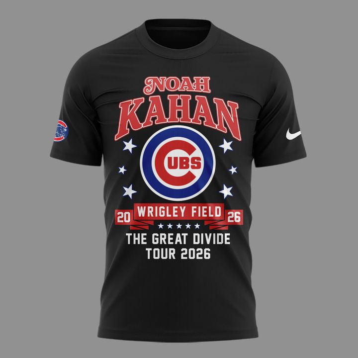 03.08. Black Tshirt Noah Kahan x Chicago Cubs - Wrigley Field Event Shirt - The Great Divide Tour 2026 T-Shirt