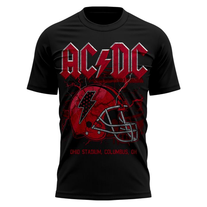1. AC/DC x Ohio State Buckeyes Football - Power Up Tour 2026 Black T-Shirt