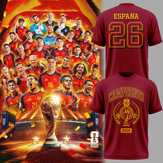 Spain National Team 2026 FIFA World Cup Champions T-Shirt
