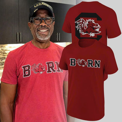 2026 Exclusive "Born a Gamecock" T-Shirt Signatures Print of Darius Rucker for South Carolina Gamecocks fans