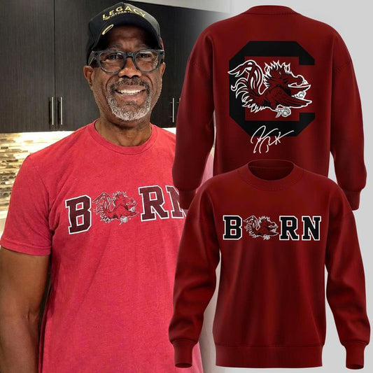 Limited edition Sweatshirt "Born a Gamecock" Signatures Print of Darius Rucker for South Carolina Gamecocks fans