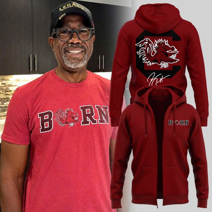 Limited edition Zip Hoodie "Born a Gamecock" Signatures Print of Darius Rucker for South Carolina Gamecocks fans