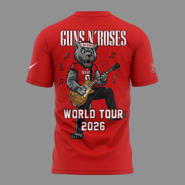 Exclusive Shirt Guns N' Roses x NC State Football - World Tour 2026 T-Shirt