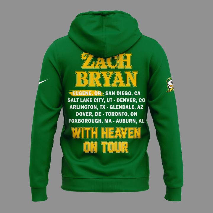Hoodie Zach Bryan x Oregon Football - With Heaven On Tour 2026 Hoodie