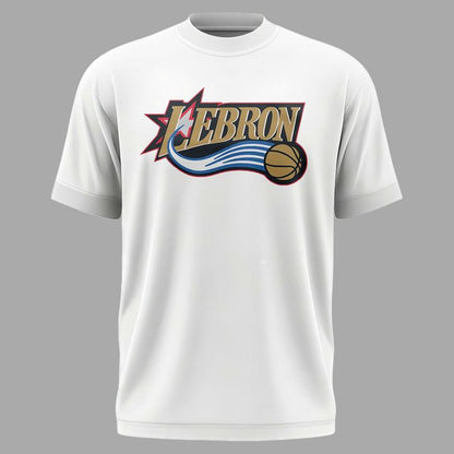 White LeBron James x Philadelphia 76ers Logo T-Shirt - Limited Edition