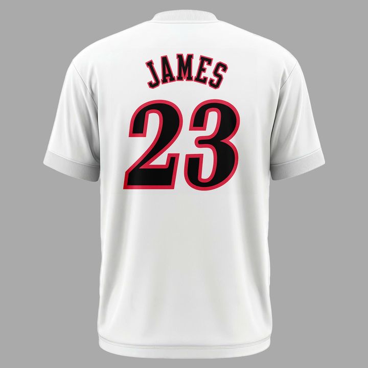 White LeBron James x Philadelphia 76ers Logo T-Shirt - Limited Edition
