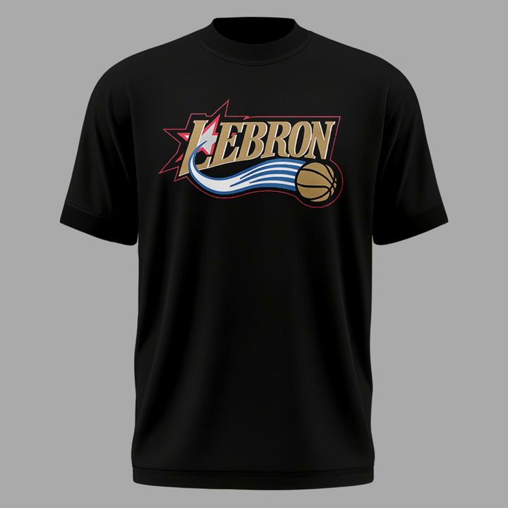 Black LeBron James x Philadelphia 76ers Logo T-Shirt - Limited Edition