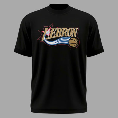 Black LeBron James x Philadelphia 76ers Logo T-Shirt - Limited Edition