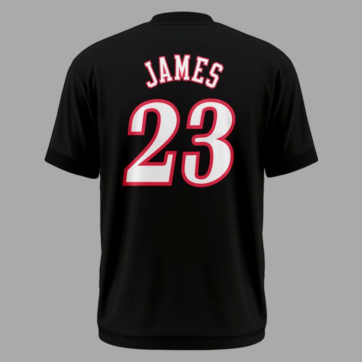 Black LeBron James x Philadelphia 76ers Logo T-Shirt - Limited Edition