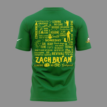 New Shirt Zach Bryan x Oregon Football - With Heaven On Tour T-Shirt