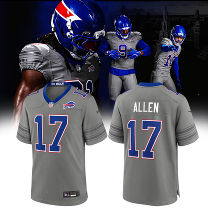 Josh Allen Gray Buffalo Bills Nickel City Football Jersey