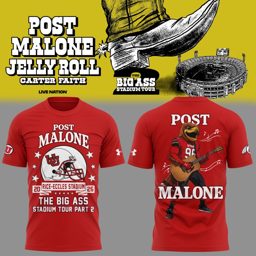 Post Malone x Utah Football - THE BIG ASS Stadium Tour Part 2 T-Shirt