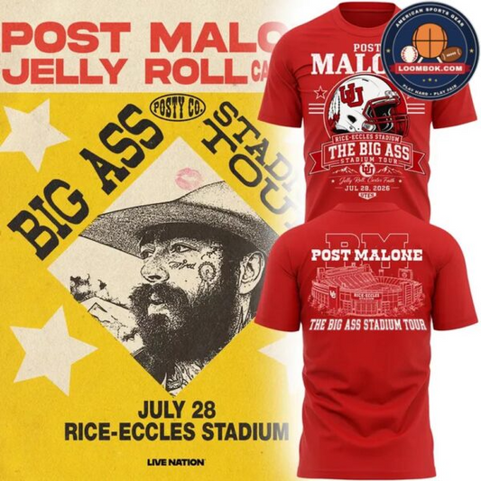 Special Post Malone x Utah Football - THE BIG ASS Stadium Tour Part 2 T-Shirt