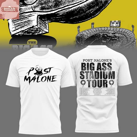 White Shirt Post Malone x Utah Football - THE BIG ASS Stadium Tour Part 2 T-Shirt